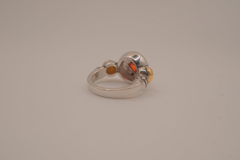 Artisan mixed-metal cocktail ring