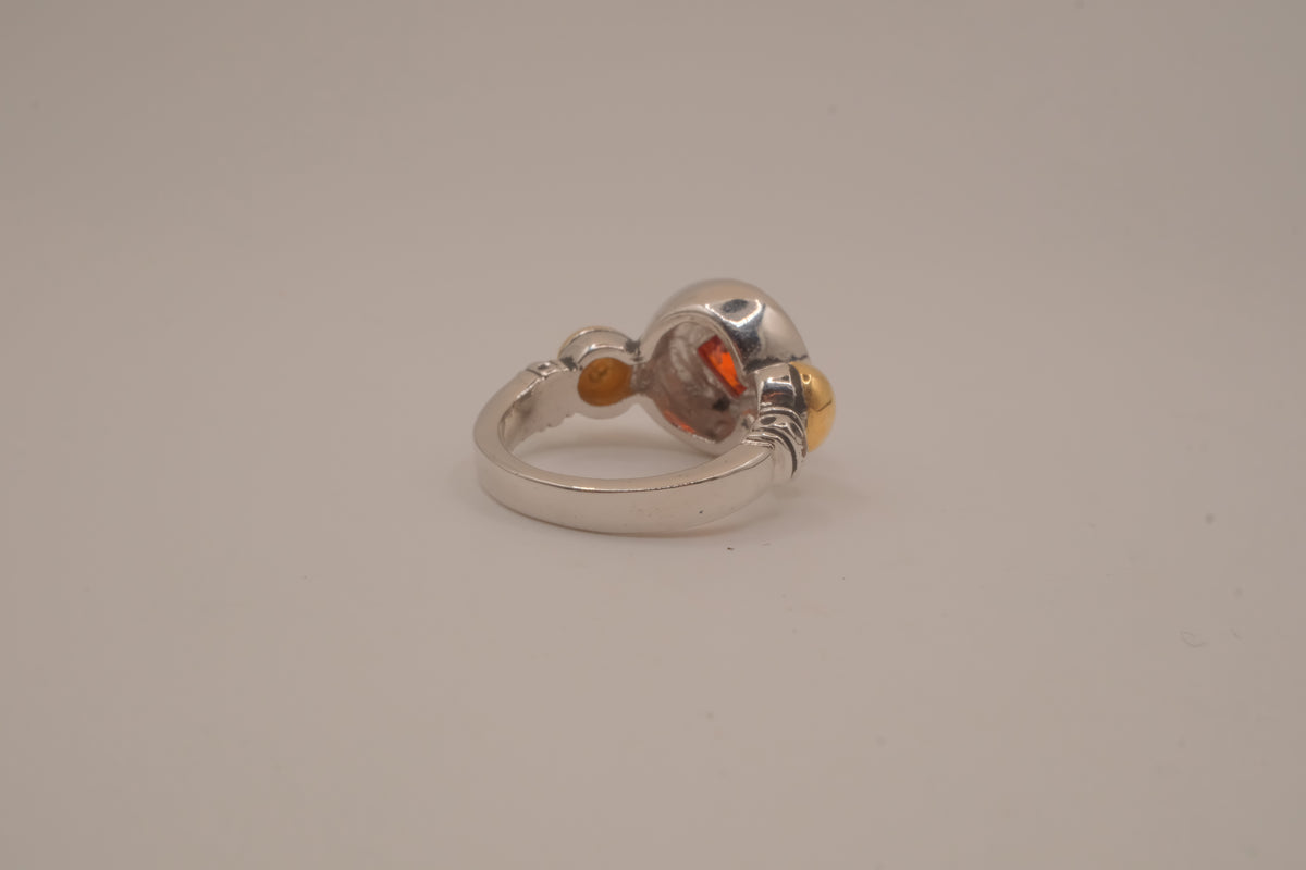 Artisan mixed-metal cocktail ring