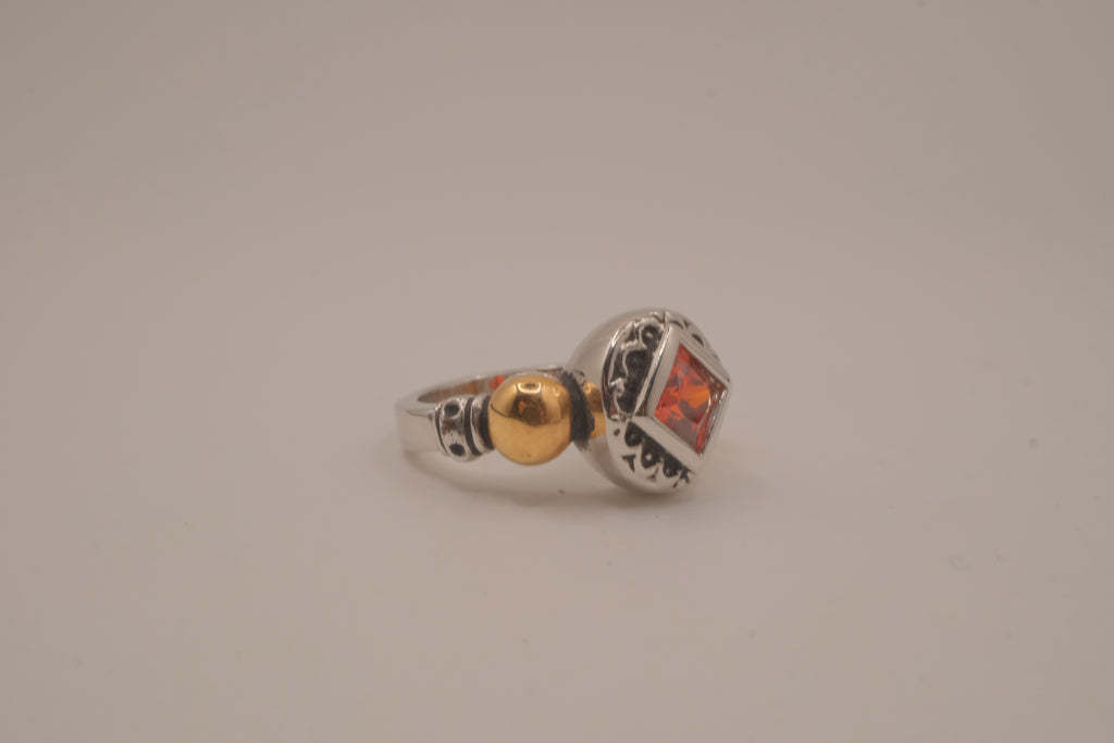 Artisan mixed-metal cocktail ring