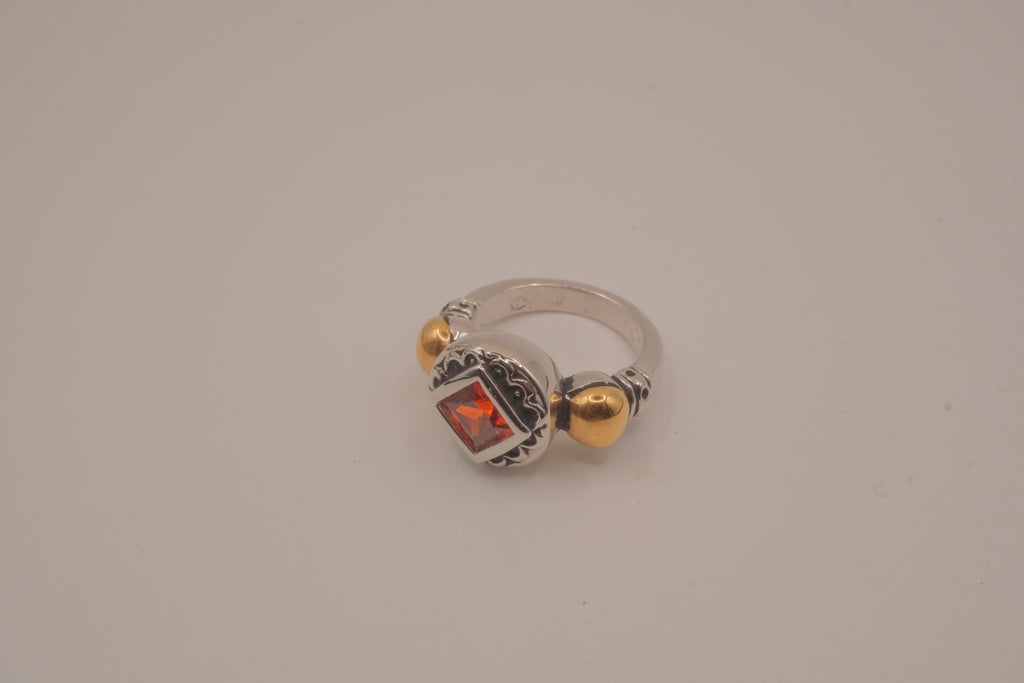 Artisan mixed-metal cocktail ring
