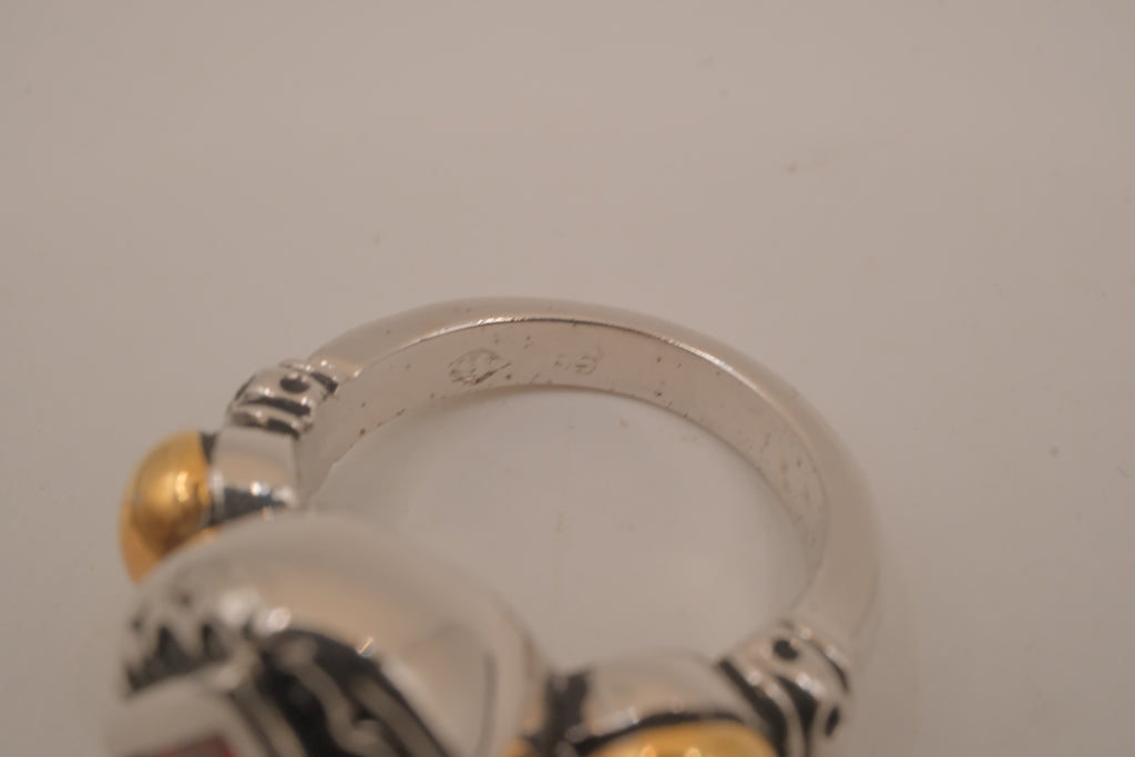 Artisan mixed-metal cocktail ring