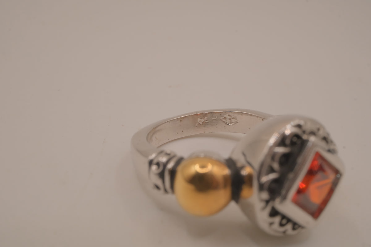 Artisan mixed-metal cocktail ring
