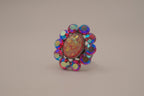 Vintage iridescent cocktail ring