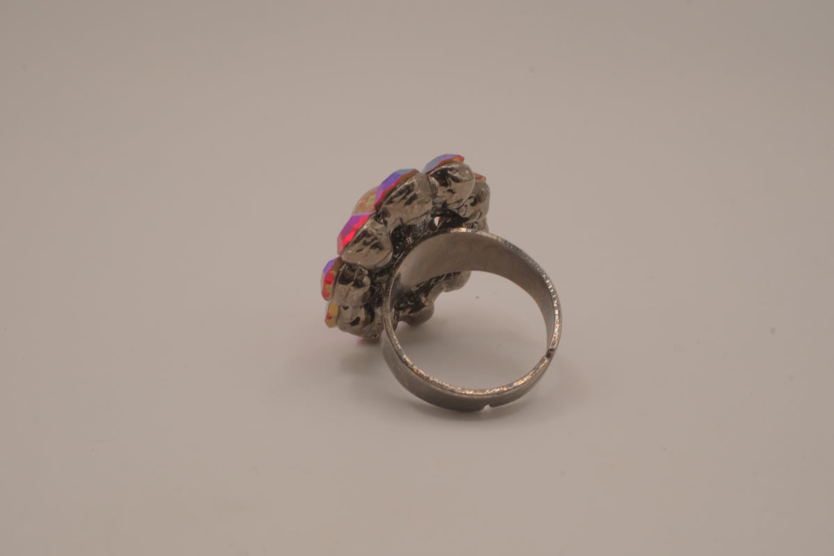 Vintage iridescent cocktail ring