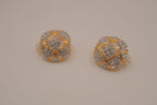 Vintage quilted dome clip on earrings