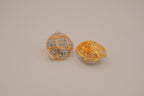 Vintage quilted dome clip on earrings