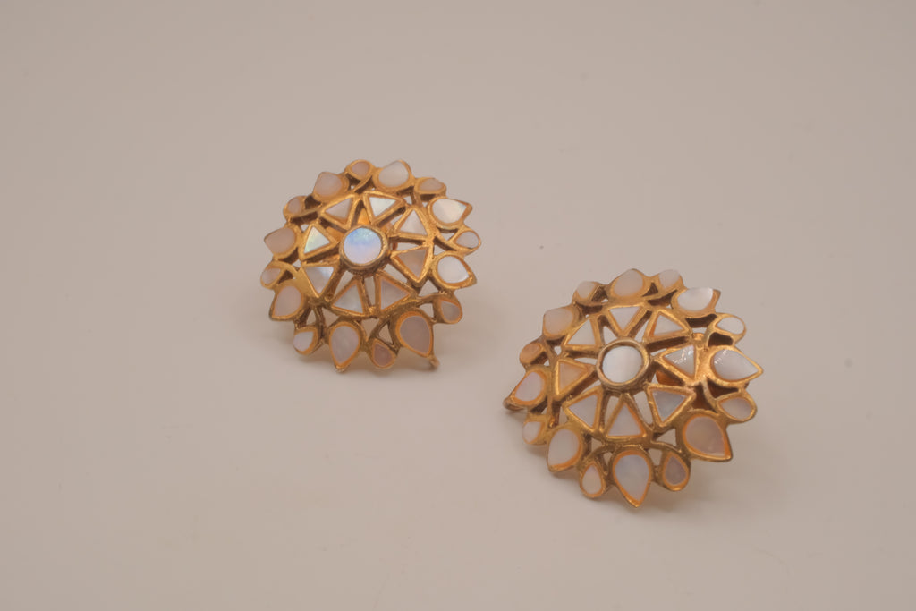 Sterling silver classic sunburst stud earrings