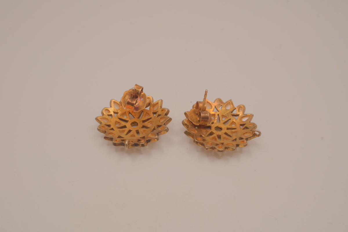 Sterling silver classic sunburst stud earrings