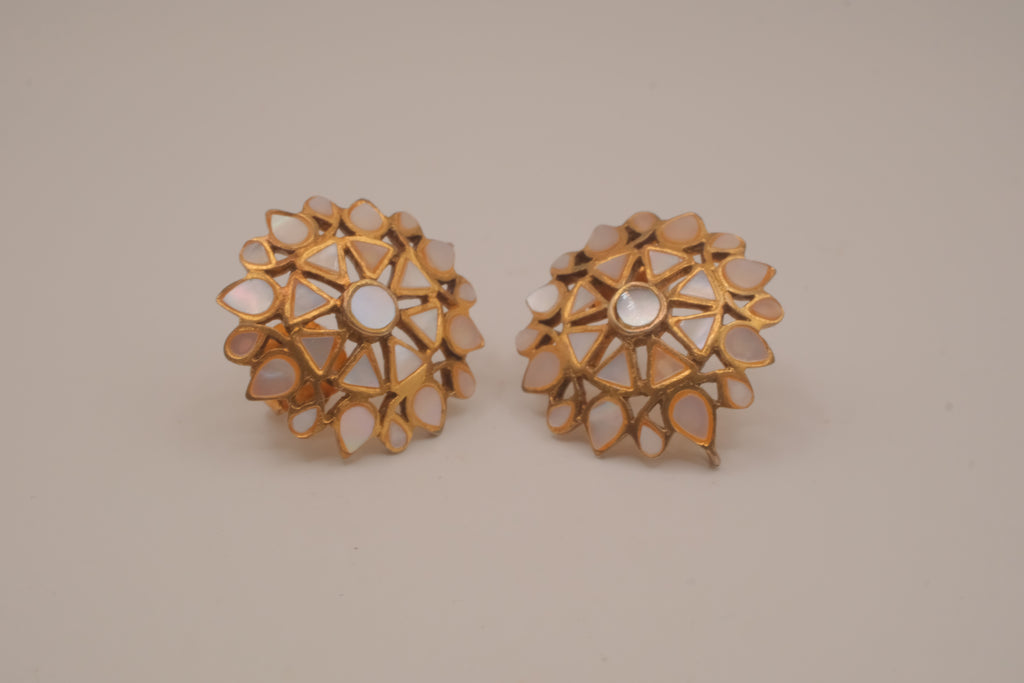 Sterling silver classic sunburst stud earrings