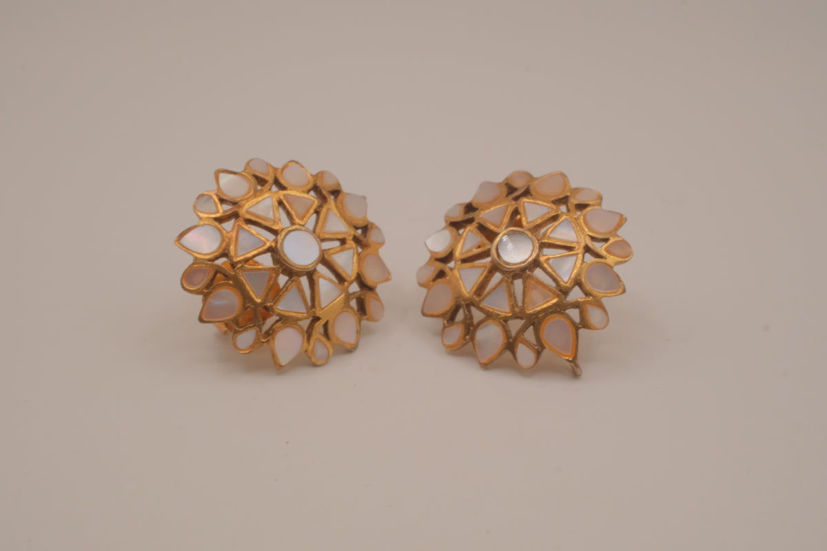 Sterling silver classic sunburst stud earrings