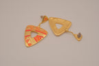 Vintage geometric enamel statement earrings&nbsp;