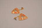 Vintage geometric enamel statement earrings&nbsp;
