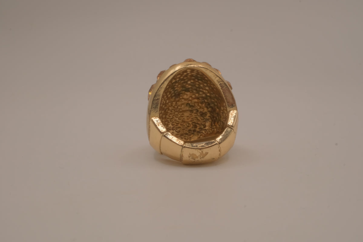 Vintage chunky gold dome cocktail ring