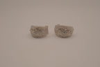 Vintage silver-tone half-hoop earrings