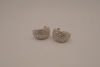 Vintage silver-tone half-hoop earrings