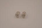 Vintage silver-tone half-hoop earrings