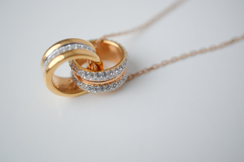 Swarovski Gold Tone Further Crystal Pendant chain