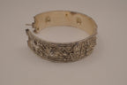 Vintage Hamsa Floral hinged cuff bracelet