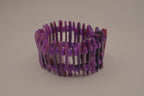 Purple chunky stretch panel cuff bracelet
