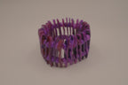 Purple chunky stretch panel cuff bracelet