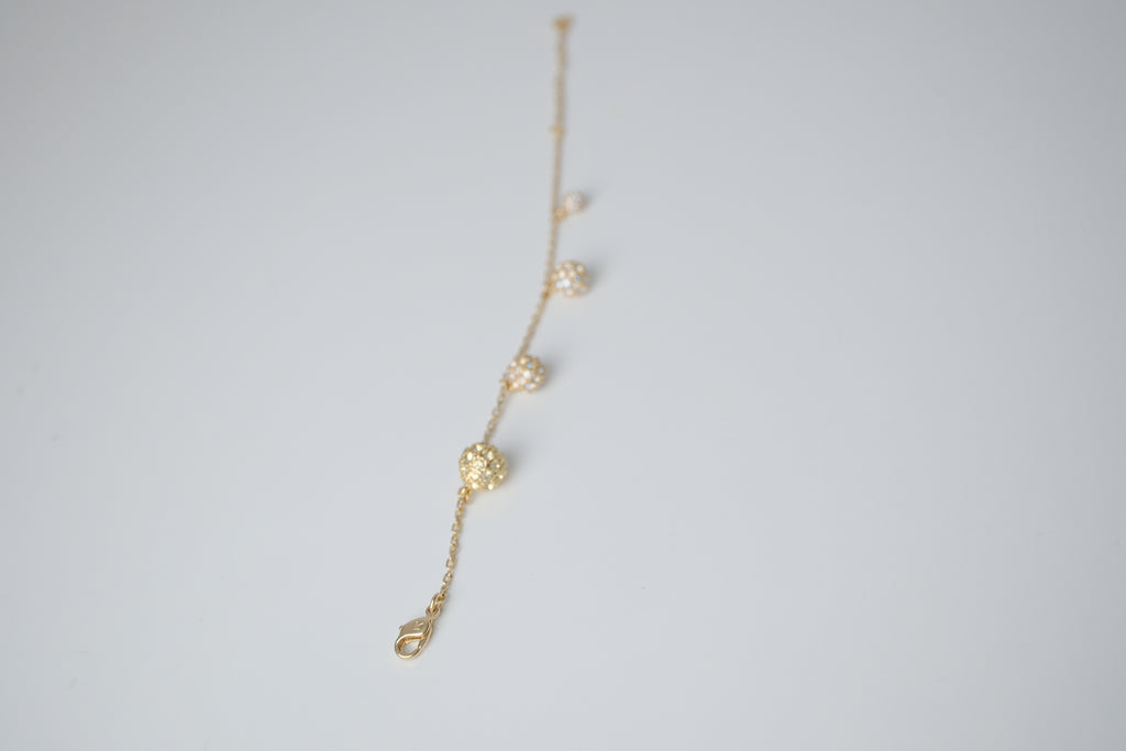 Swarovski Gold plated Crystal Sphere Charm Bracelet