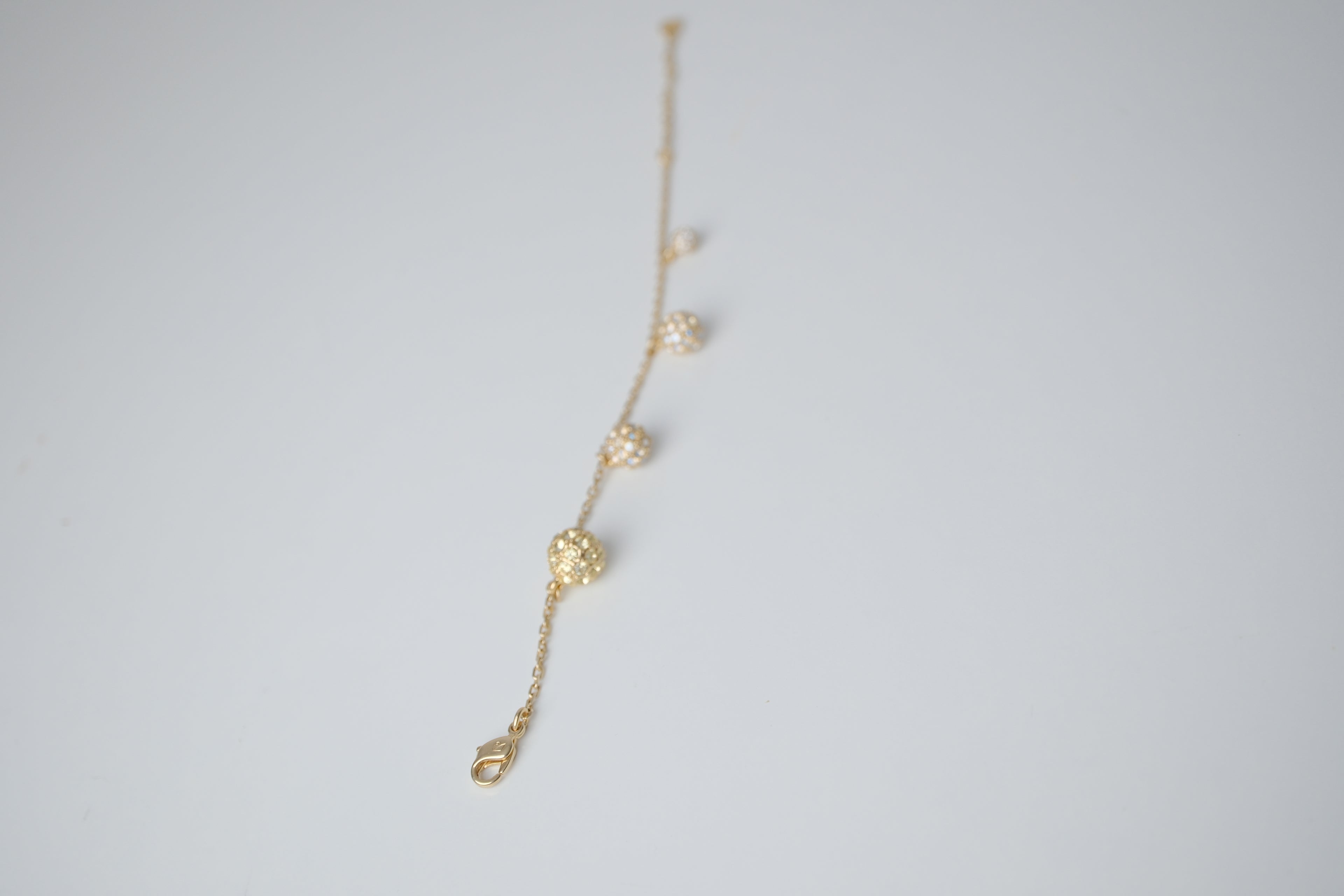Swarovski Gold plated Crystal Sphere Charm Bracelet