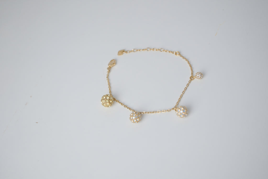 Swarovski Gold plated Crystal Sphere Charm Bracelet