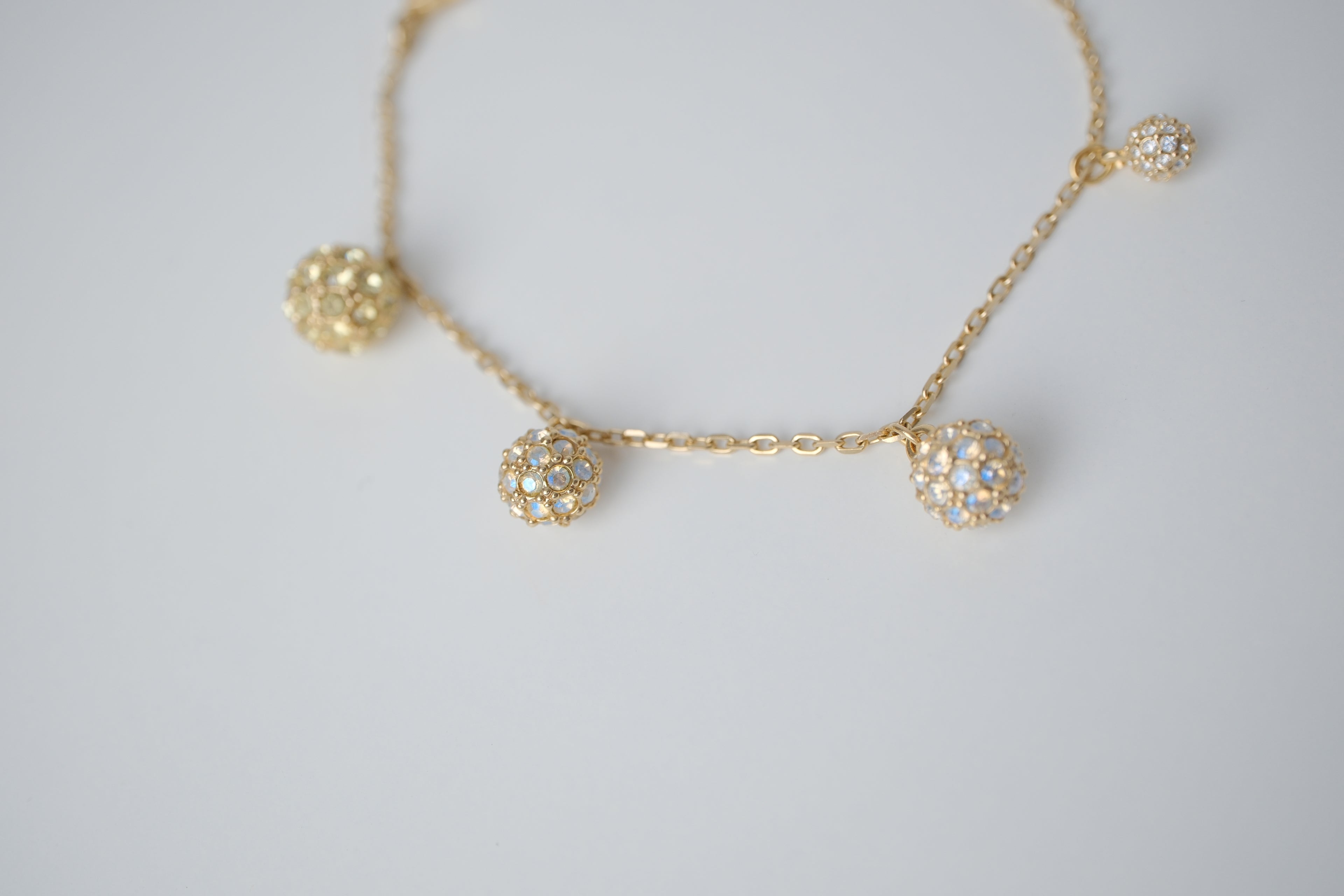 Swarovski Gold plated Crystal Sphere Charm Bracelet