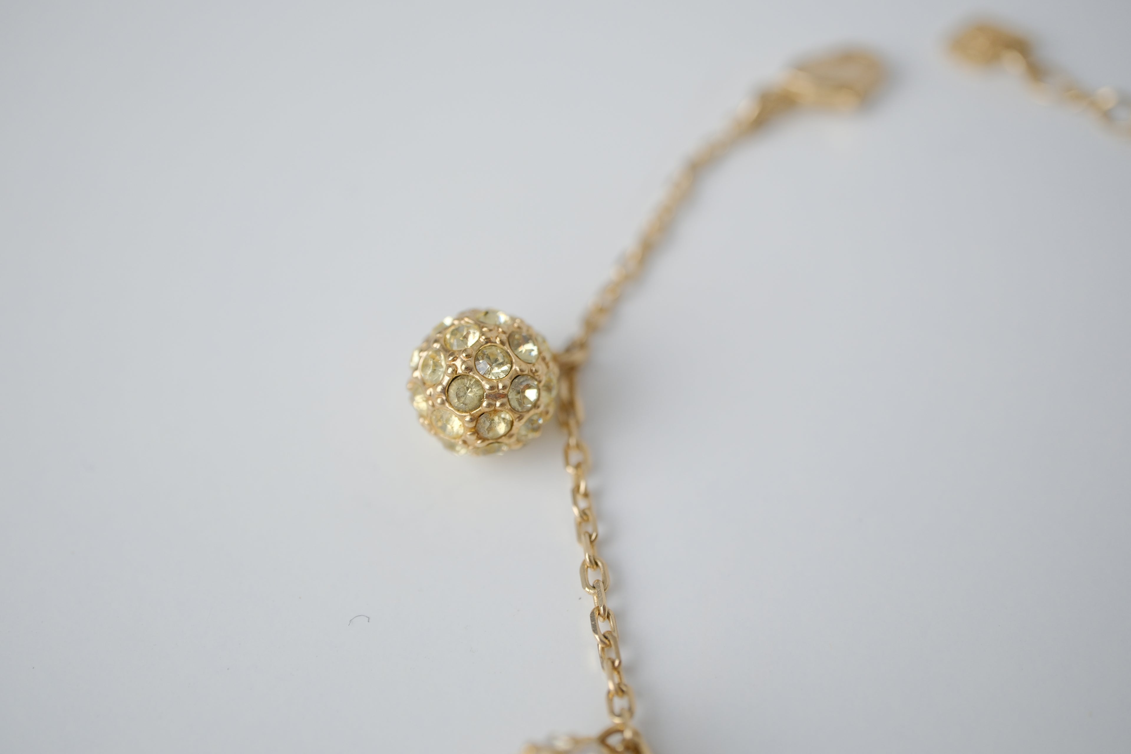 Swarovski Gold plated Crystal Sphere Charm Bracelet