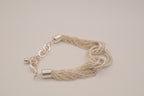 Silver tone multi-strand bracelet