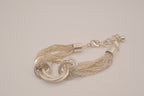 Silver tone multi-strand bracelet