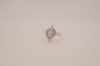 Vintage Sterling silver Oval cut Blue Topaz ring