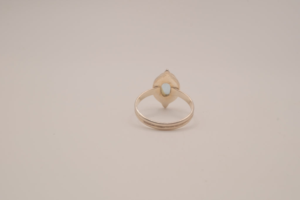 Vintage Sterling silver Oval cut Blue Topaz ring