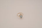 Vintage Sterling silver Oval cut Blue Topaz ring
