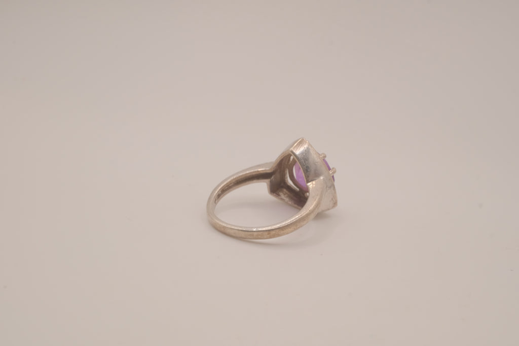 Vintage Sterling silver Amethyst statement ring