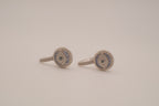Sterling silver evil eye hoop earring