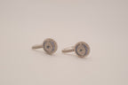 Sterling silver evil eye hoop earring