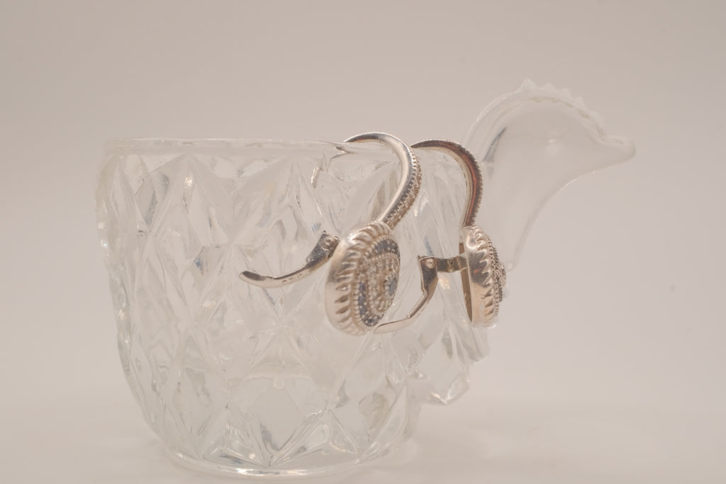 Sterling silver evil eye hoop earring