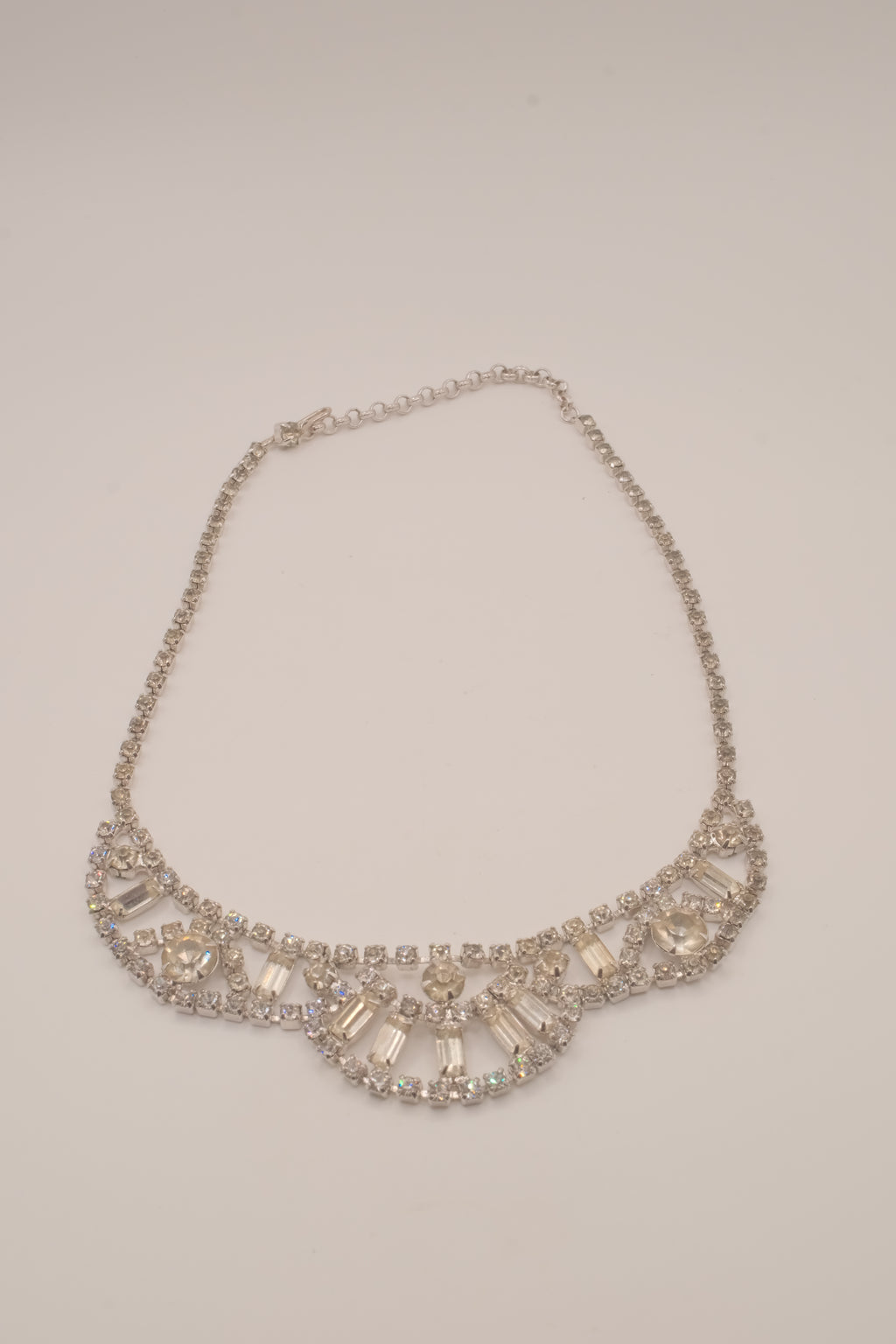 Vintage rhinestone collar bib necklace