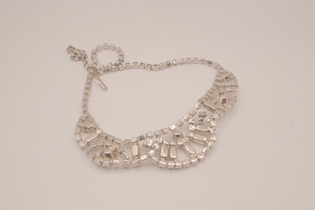 Vintage rhinestone collar bib necklace