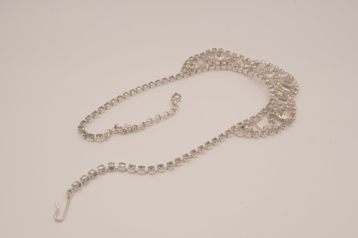 Vintage rhinestone collar bib necklace