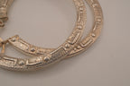 Sterling silver textured, flat-sided hoop earrings