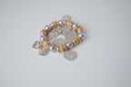 Vintage Wood and Silver tone streach bracelet