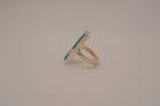 Southwestern-style sterling silver mosaic channel inlay ring