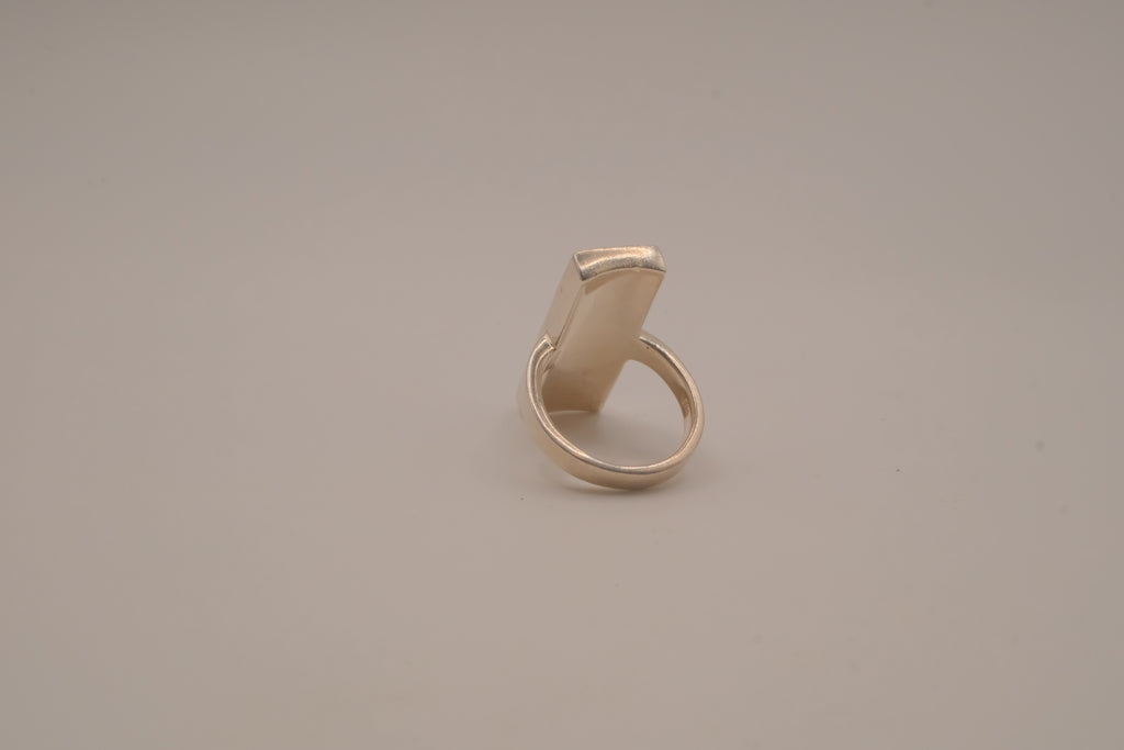 Southwestern-style sterling silver mosaic channel inlay ring
