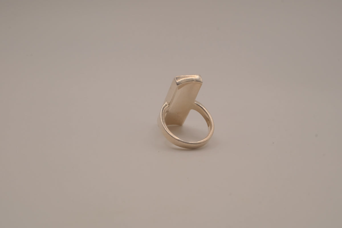 Southwestern-style sterling silver mosaic channel inlay ring
