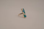 Southwestern-style sterling silver mosaic channel inlay ring