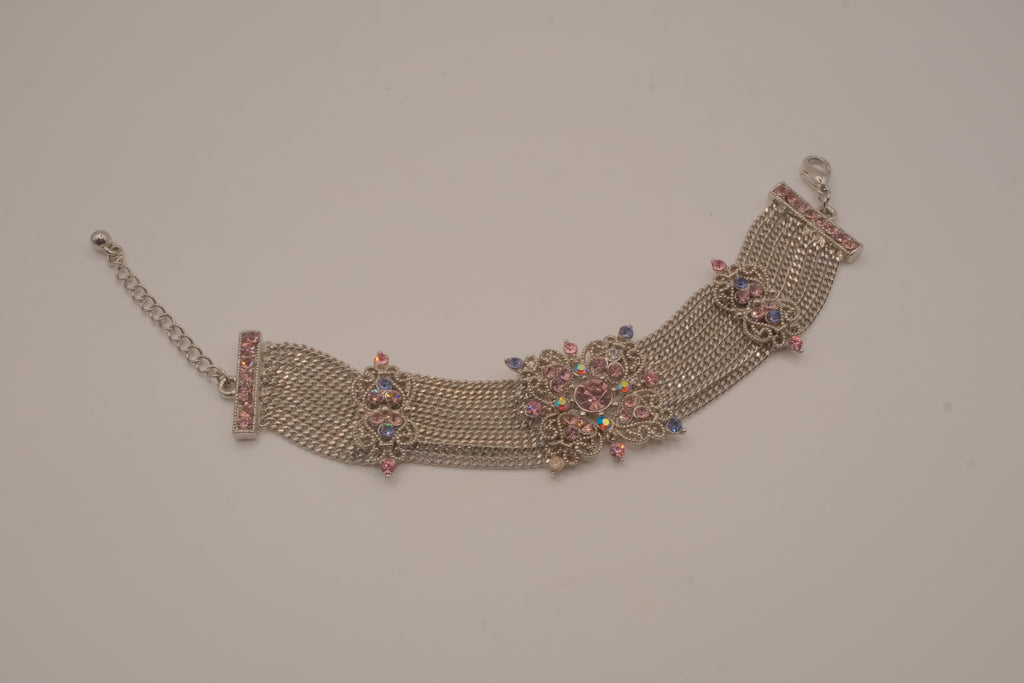 Vintage silver-tone multi-strand mesh bracelet