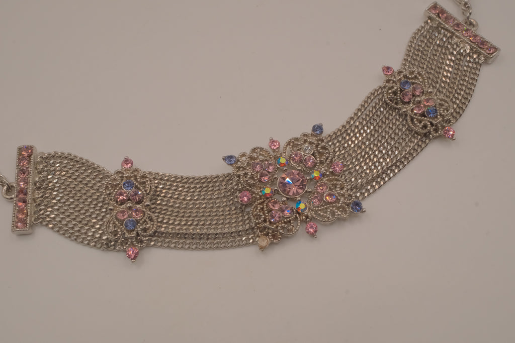Vintage silver-tone multi-strand mesh bracelet