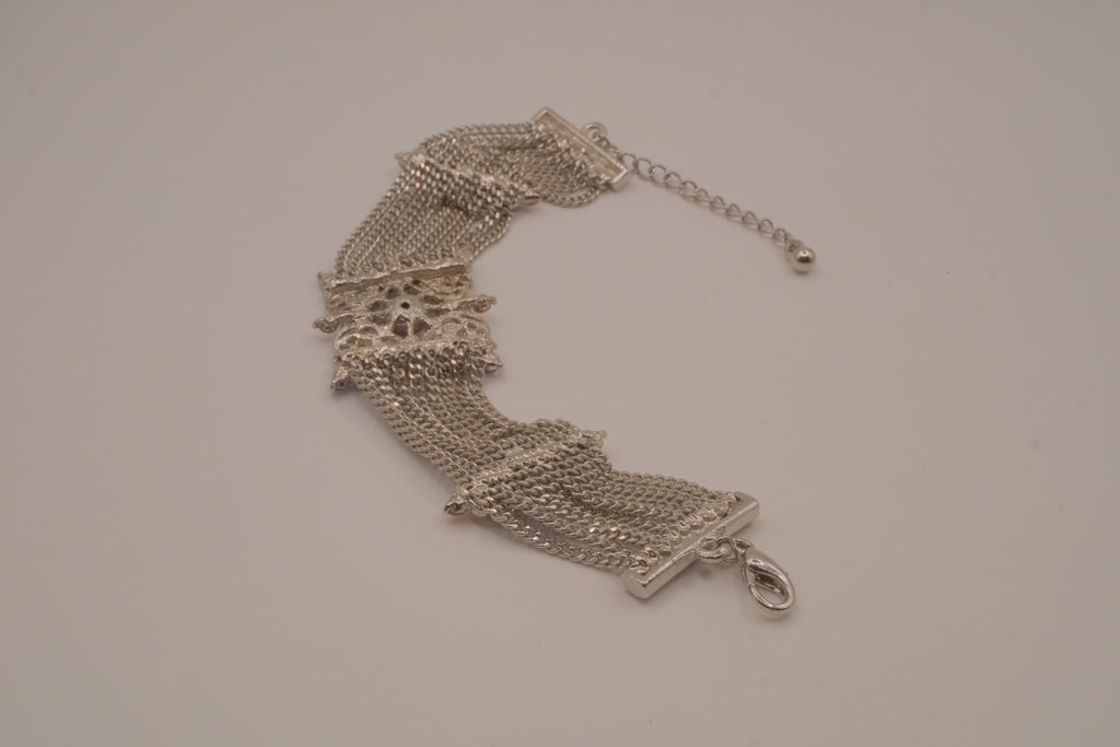 Vintage silver-tone multi-strand mesh bracelet